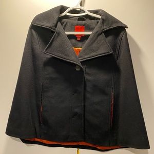 Esprit Charcoal Grey Wool Blend Cape Size XS